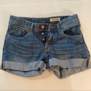 H&M Boyfriend Button Fly Cuffed Jean Short